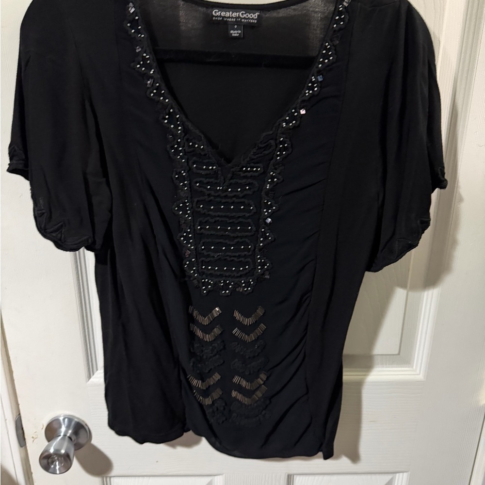 ❣️❄️GreaterGood Women's Black Embellished Top